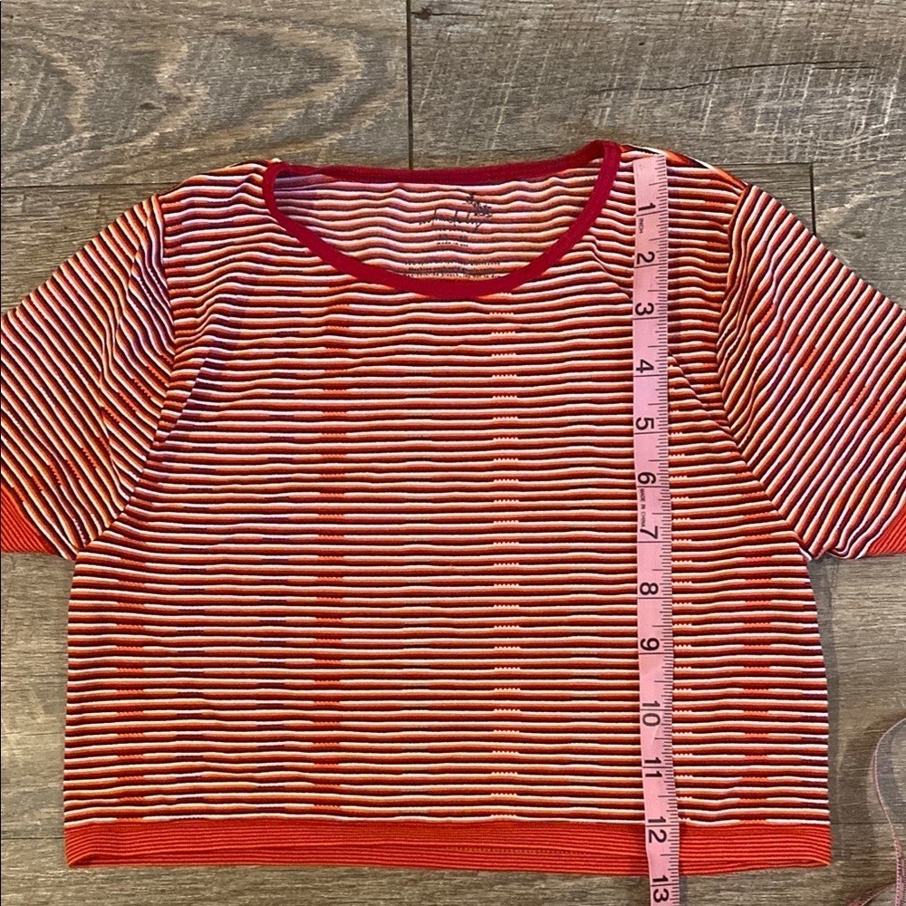 Free People Old School fitted Red & White Striped Crop Top M/L Vintage Inspired - Picture 6 of 10